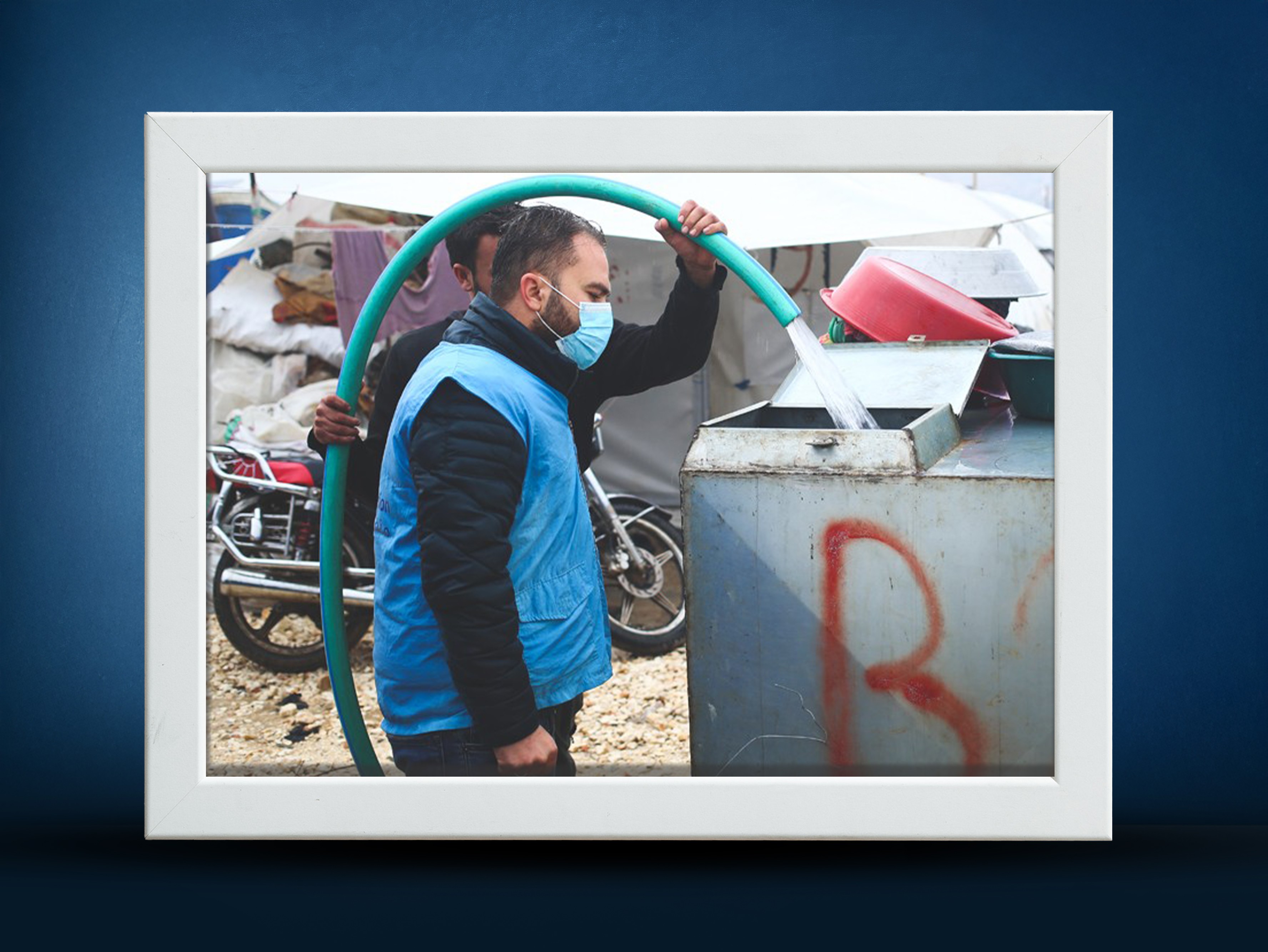 >Providing camps with clean water