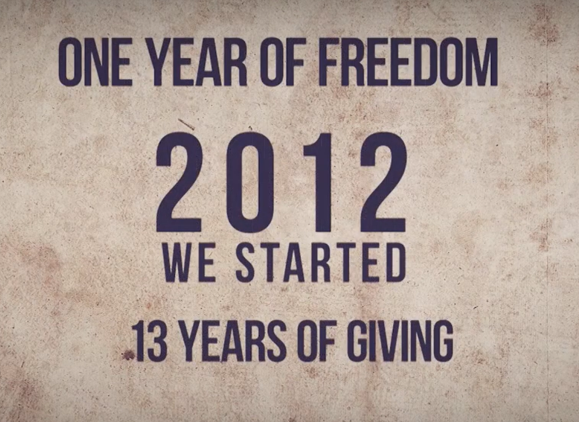 One Year of Freedom… Thirteen Years of Humanity